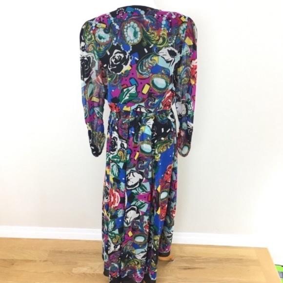 Vintage Diane‎ Freis Beaded Sequins Silk Maxi Dress Women’s Sz Small - Picture 6 of 7